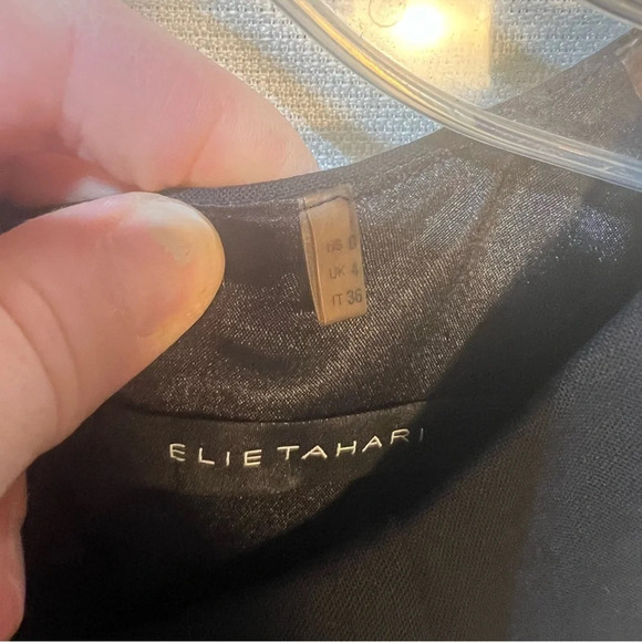 Elie Tahari Black Sleeveless Sheath Dress Size 4 Cocktail Wedding Brunch Classy - Picture 2 of 15